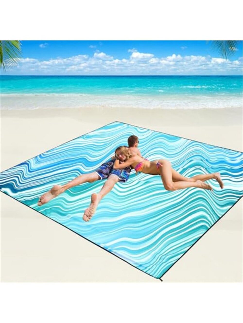Waterproof Sandproof Beach Blanket Mat 79x83 Nylon Picnic Camping Outdoor
